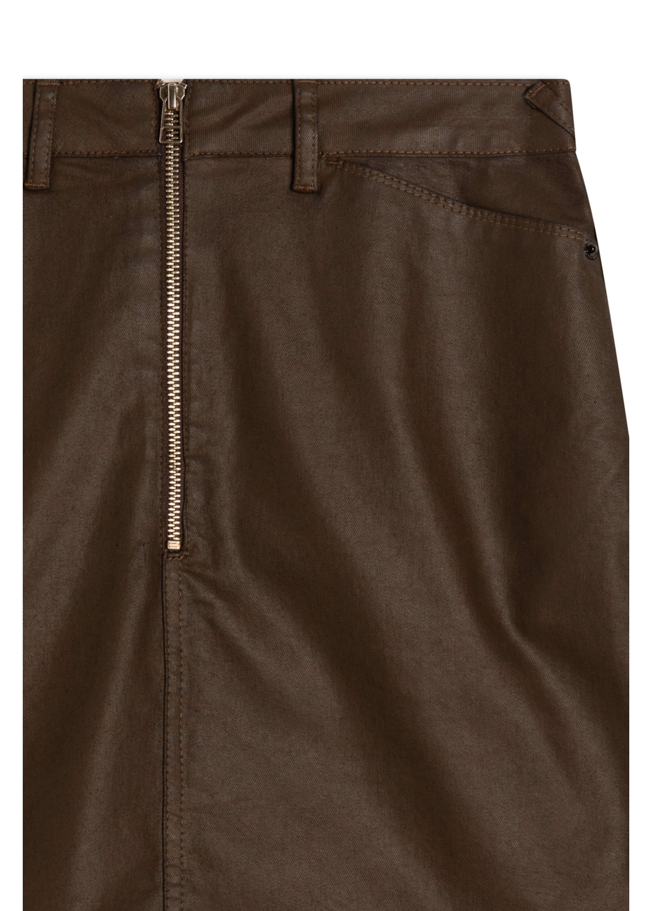 Saia Leather Elastic Khloe Marrom Escuro