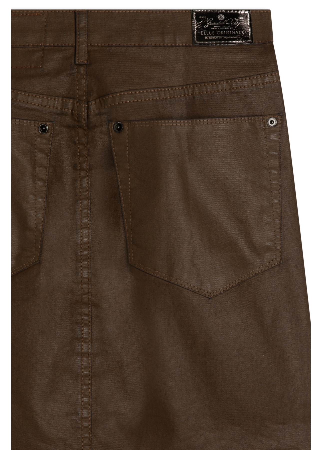 Saia Leather Elastic Khloe Marrom Escuro