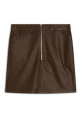 Saia Leather Elastic Khloe Marrom Escuro