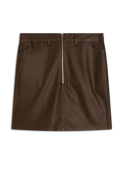 Saia Leather Elastic Khloe Marrom Escuro