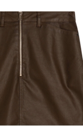 Saia Leather Elastic Khloe Marrom Escuro