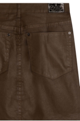 Saia Leather Elastic Khloe Marrom Escuro