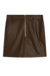 Saia Leather Elastic Khloe Marrom Escuro