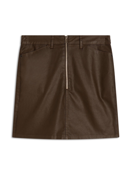 Saia Leather Elastic Khloe Marrom Escuro