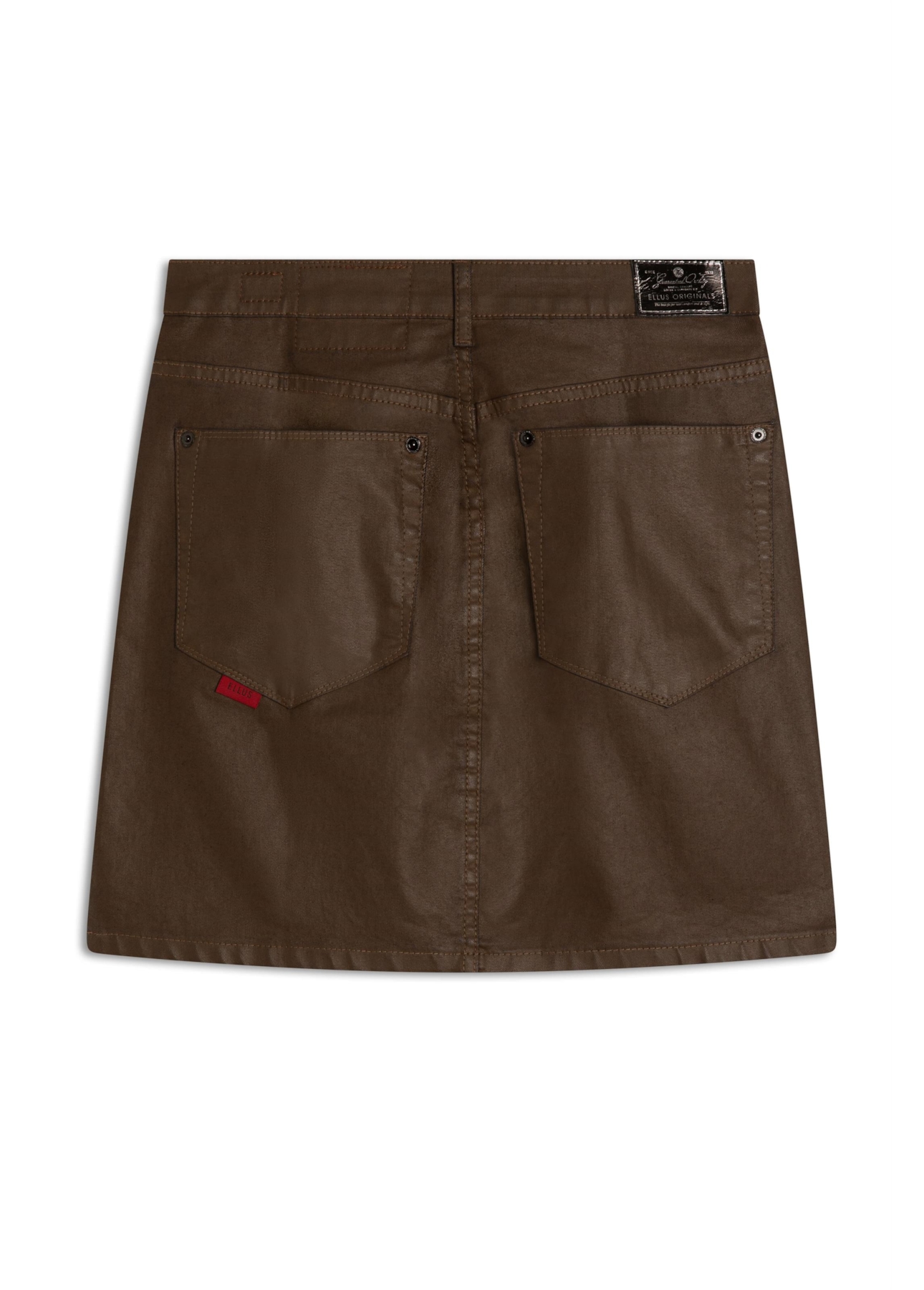 Saia Leather Elastic Khloe Marrom Escuro