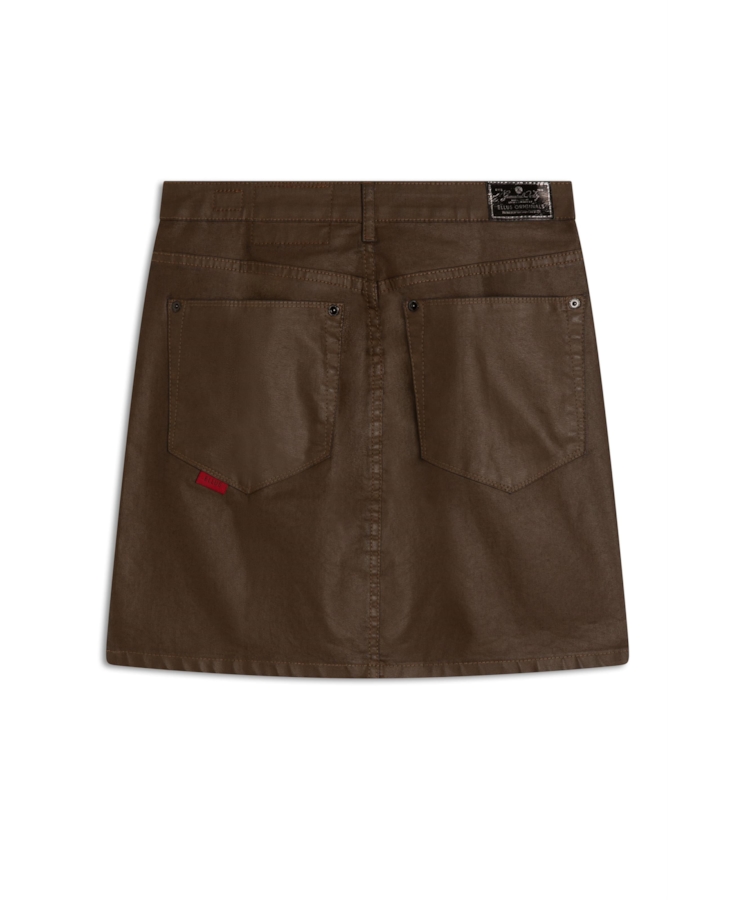 Saia Leather Elastic Khloe Marrom Escuro