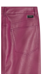 Saia Leather Like Slit Midi Beringela