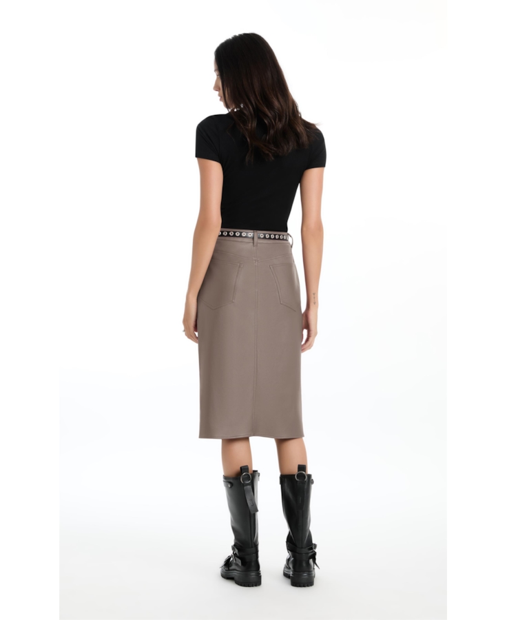 Saia Leather Like Slit Midi Mouse