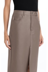 Saia Leather Like Slit Midi Mouse