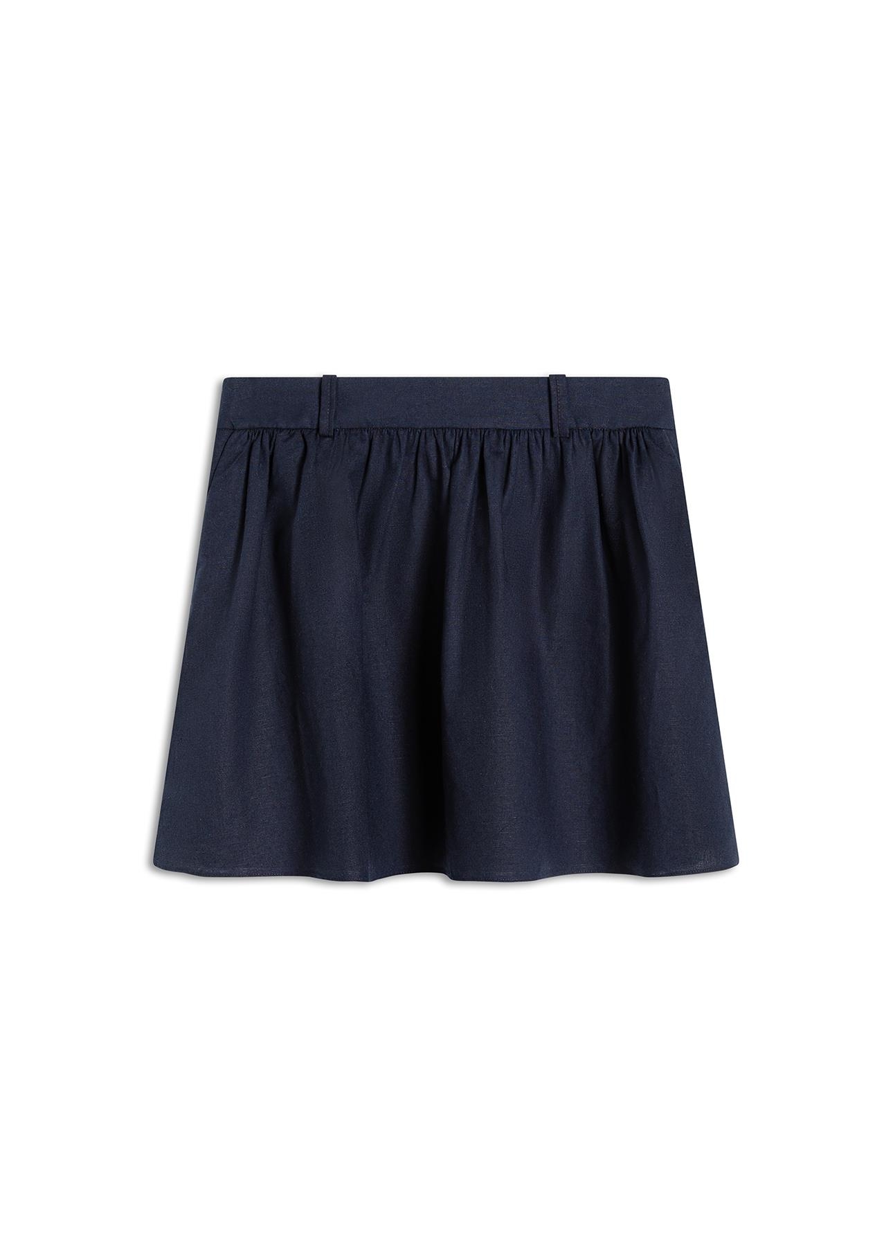 Saia Linen Blend Knee Dark Navy