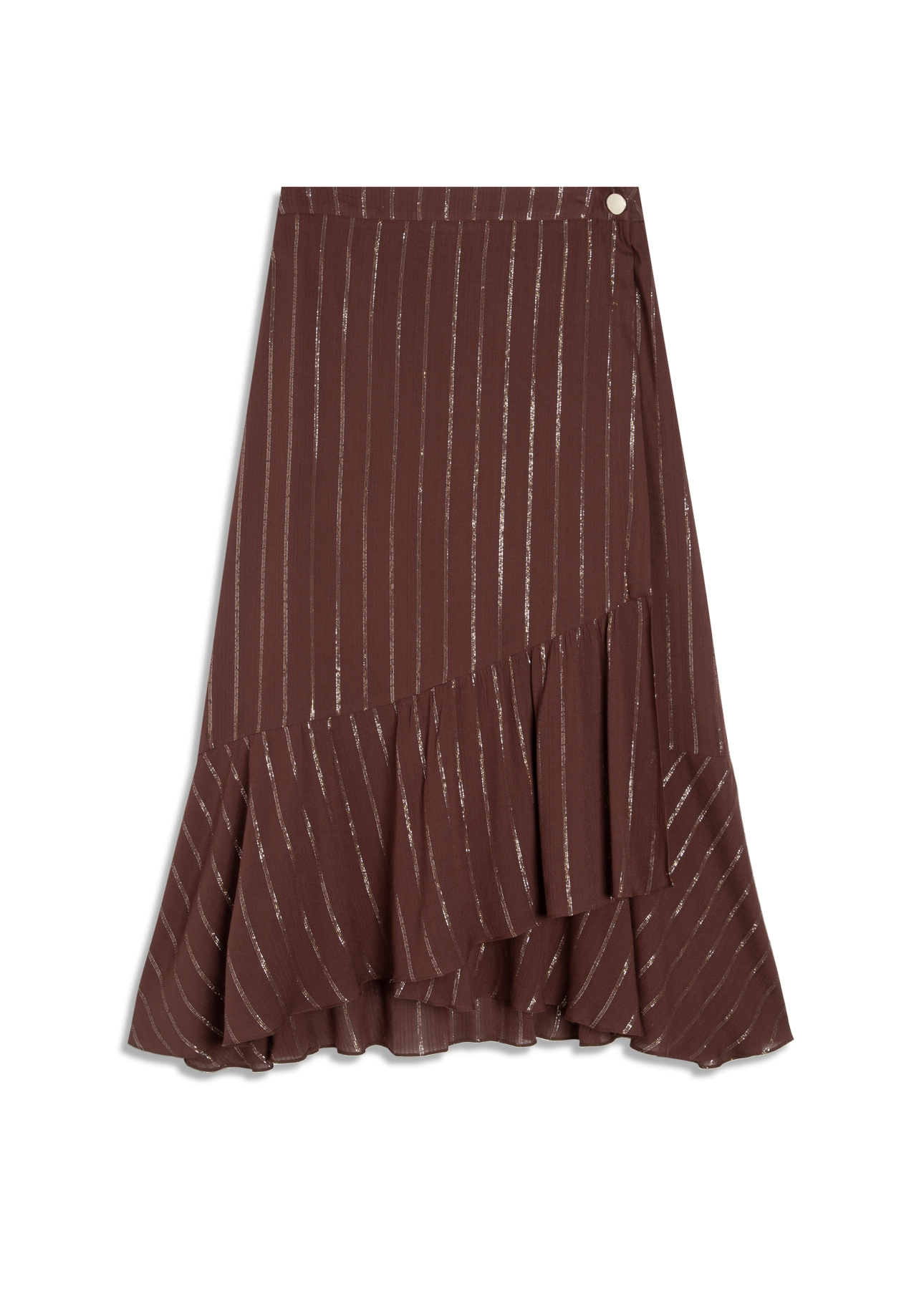 Saia Lurex Wrap Skirt Marrom
