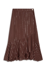 Saia Lurex Wrap Skirt Marrom