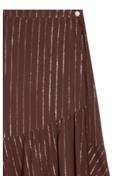 Saia Lurex Wrap Skirt Marrom