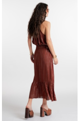 Saia Lurex Wrap Skirt Marrom