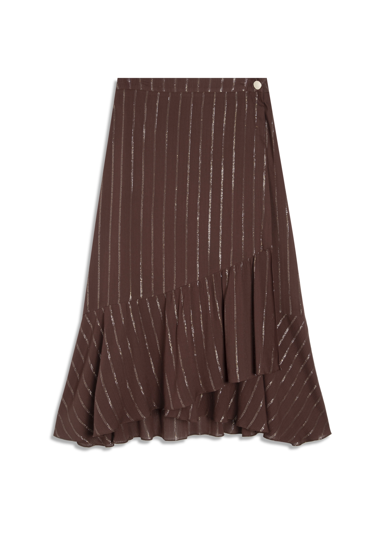 Saia Lurex Wrap Skirt Marrom