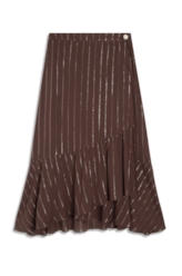 Saia Lurex Wrap Skirt Marrom