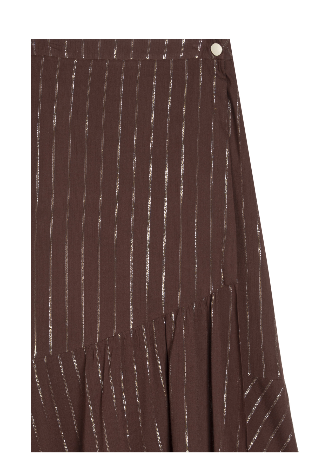 Saia Lurex Wrap Skirt Marrom