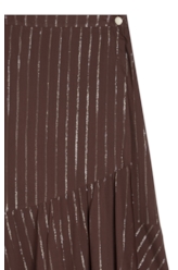 Saia Lurex Wrap Skirt Marrom