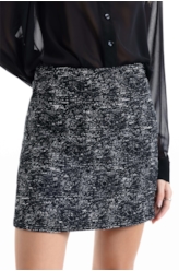 Saia Metal Tweed Straight Preto