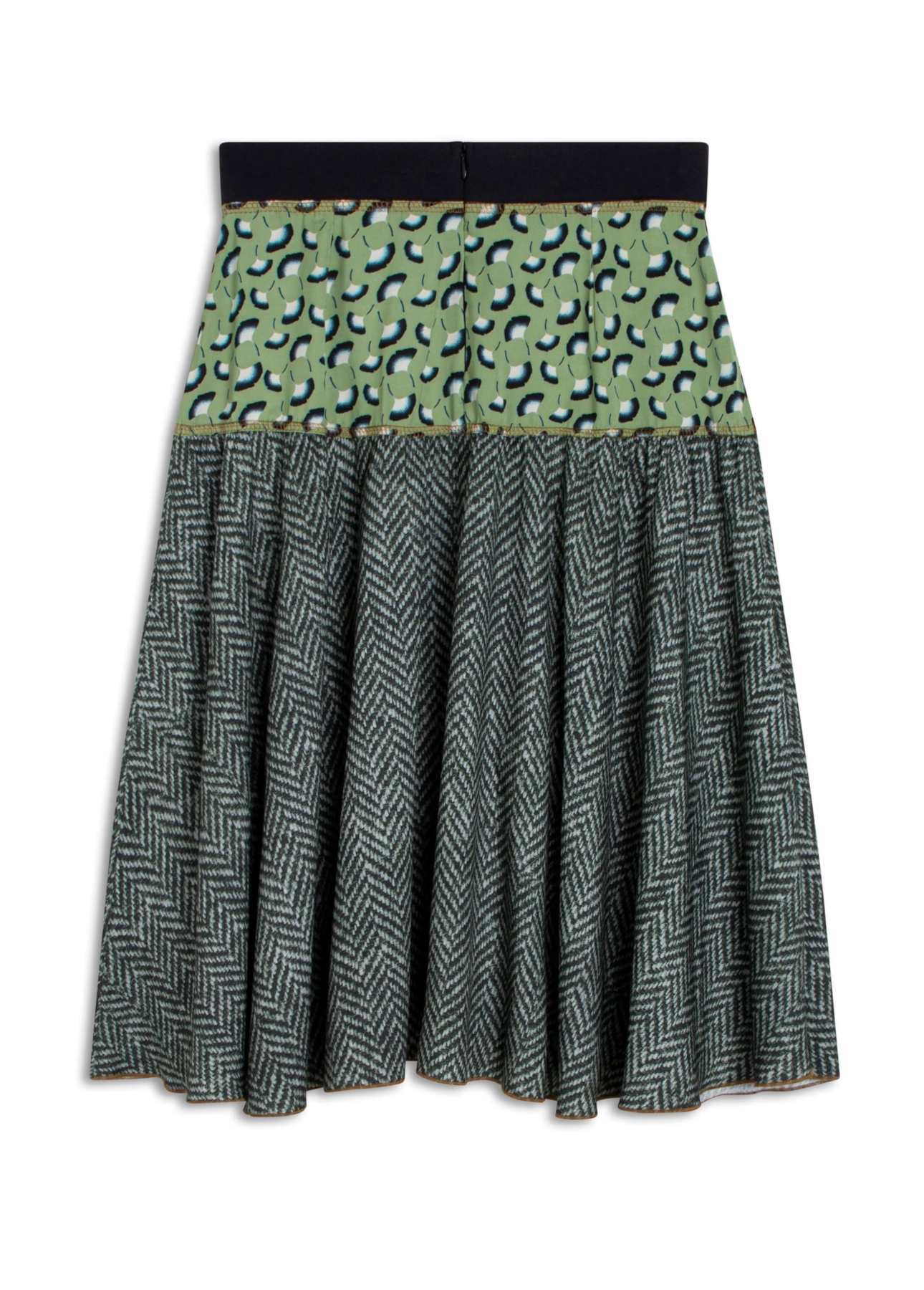 Saia Midi Luna Chevron Estampado