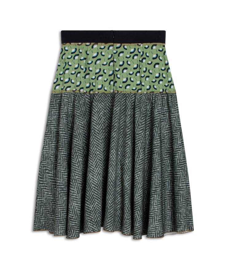 Saia Midi Luna Chevron Estampado
