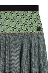 Saia Midi Luna Chevron Estampado