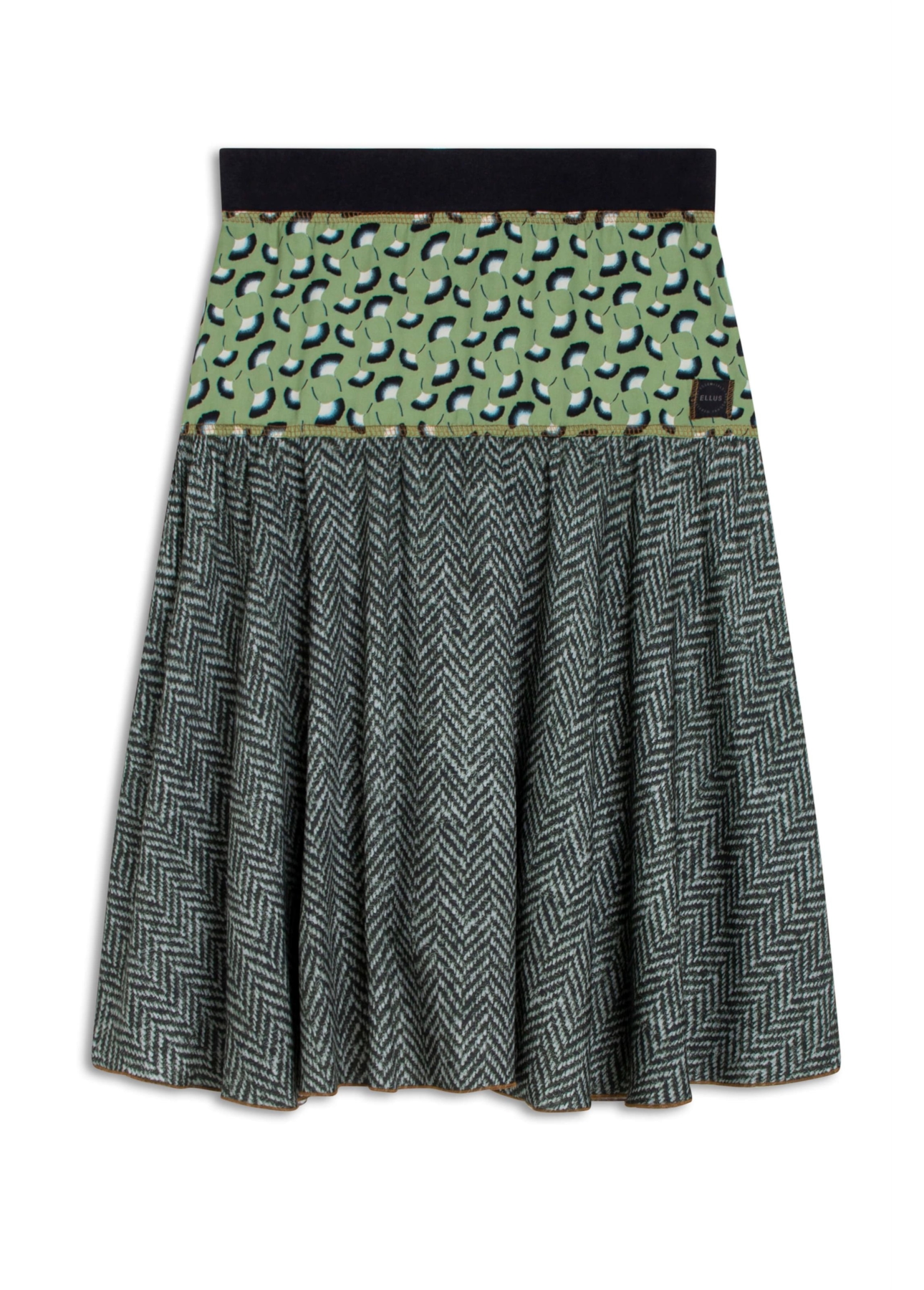 Saia Midi Luna Chevron Estampado