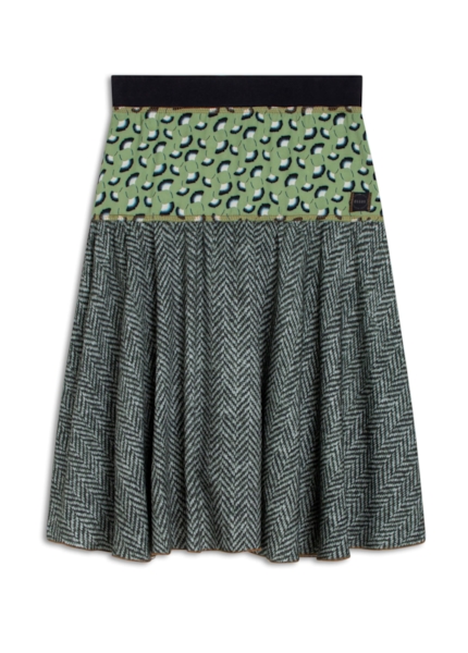 Saia Midi Luna Chevron Estampado