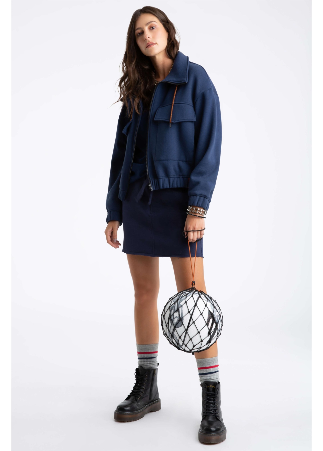 Saia Moletom Original Evasê Dark Navy