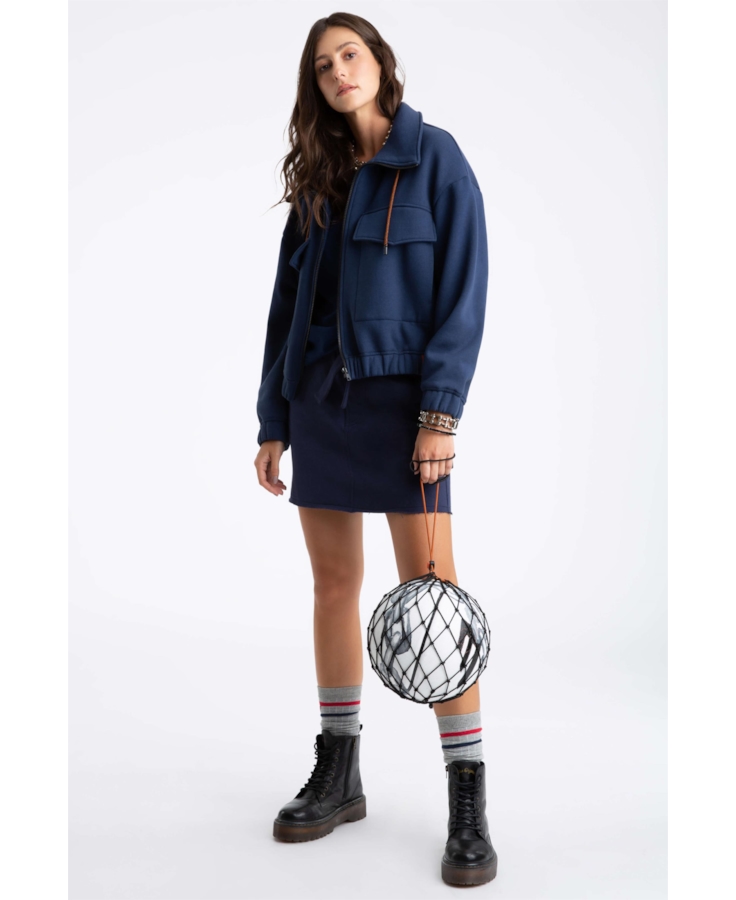 Saia Moletom Original Evasê Dark Navy