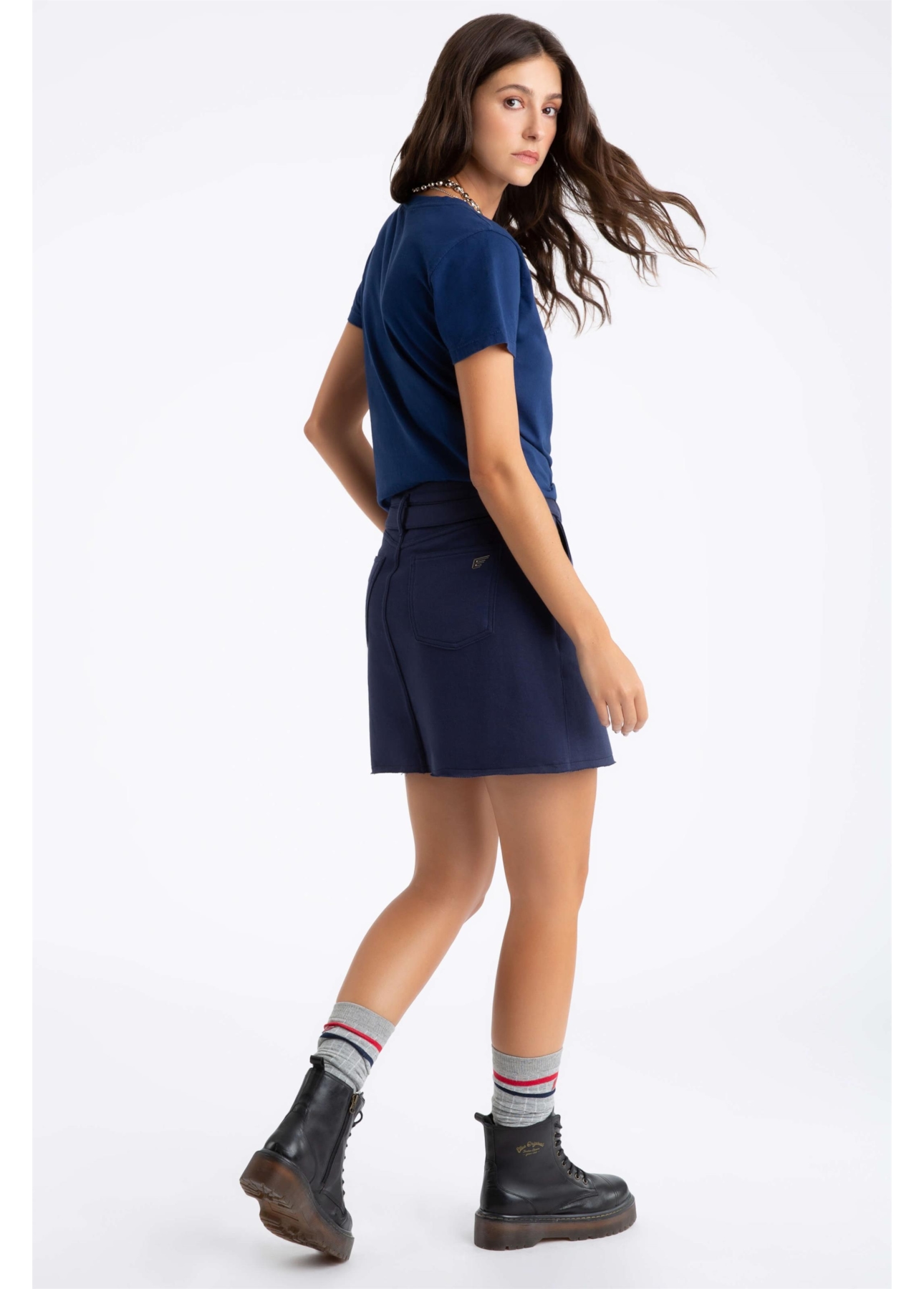 Saia Moletom Original Evasê Dark Navy