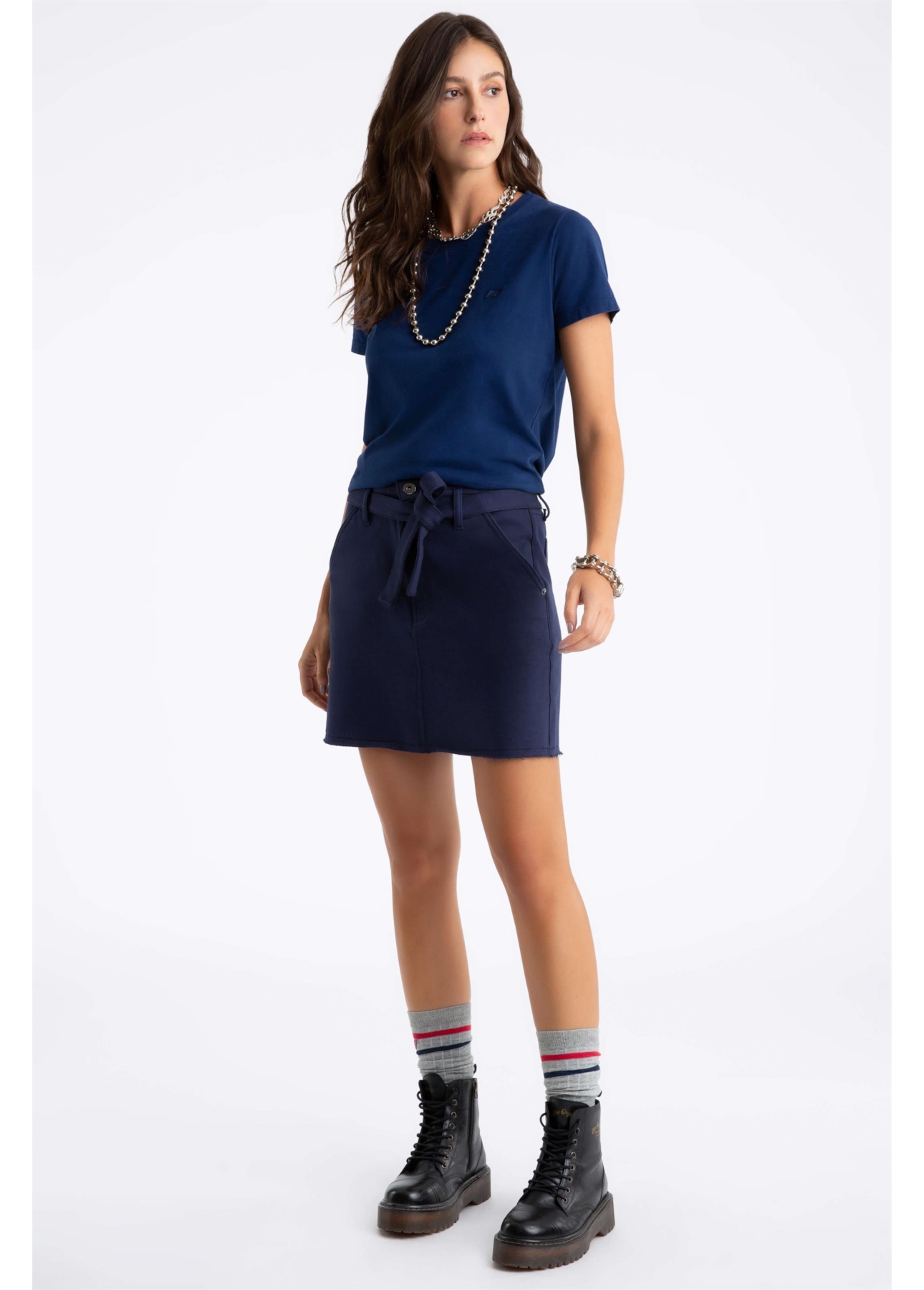 Saia Moletom Original Evasê Dark Navy
