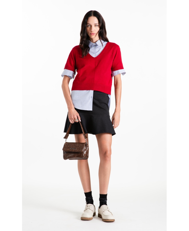 Saia Moletom Original Ruffle Evasê Preto