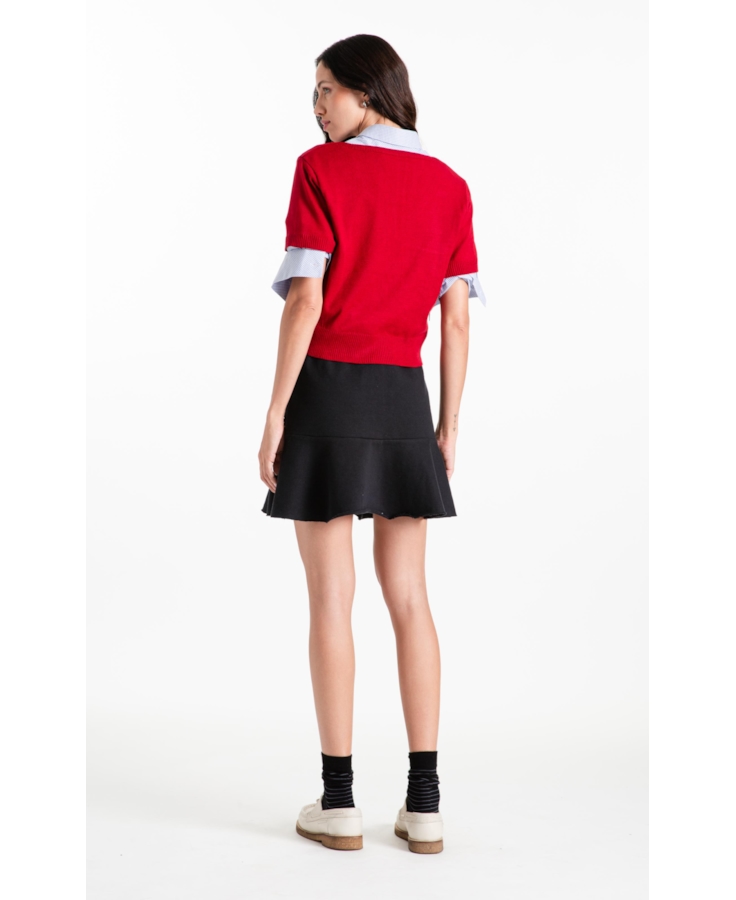 Saia Moletom Original Ruffle Evasê Preto