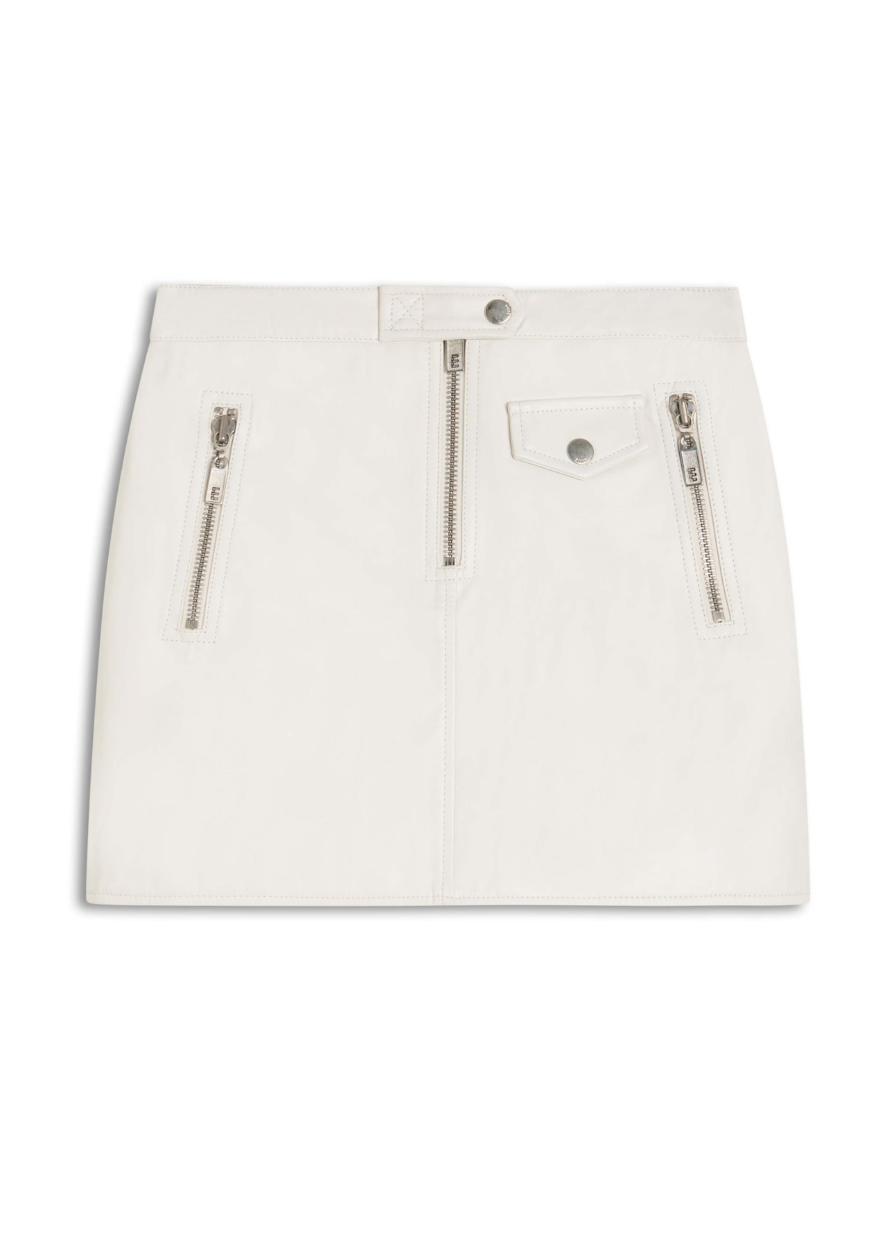 Saia Natural Leather Skirt Off White