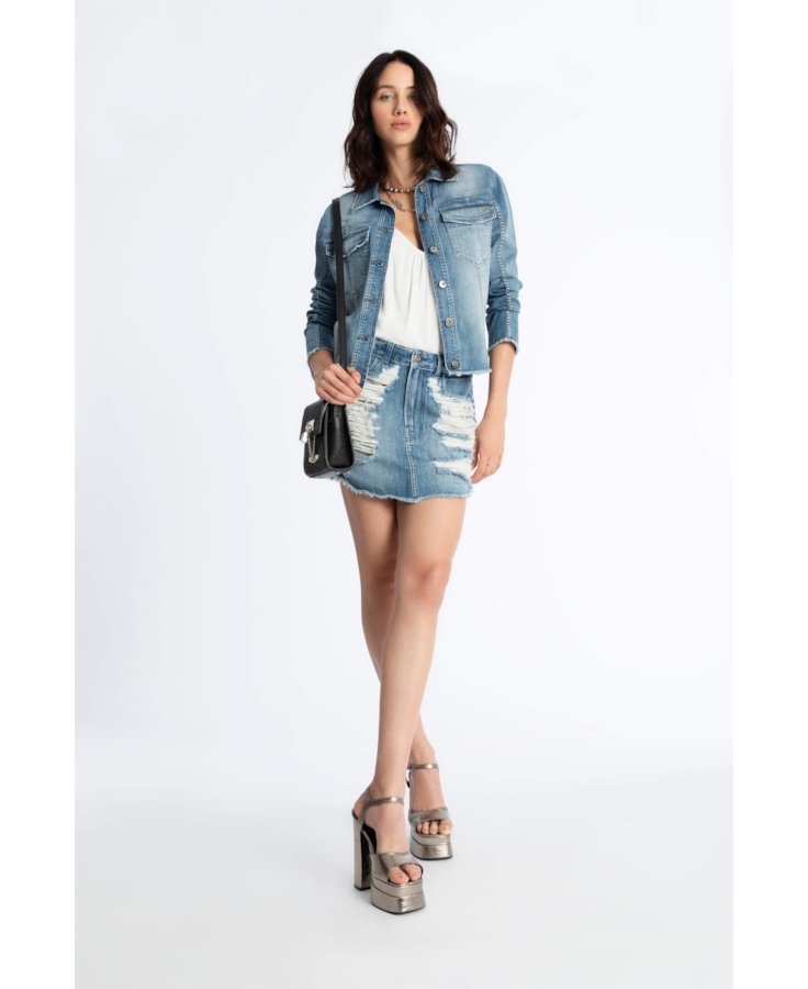 Saia Nina Desert Denim 1829 Lav.Medio C/ Puidos