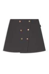 Saia Ny Twill Pleat Buttons Cinza Medio