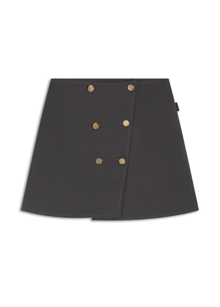 Saia Ny Twill Pleat Buttons Cinza Medio