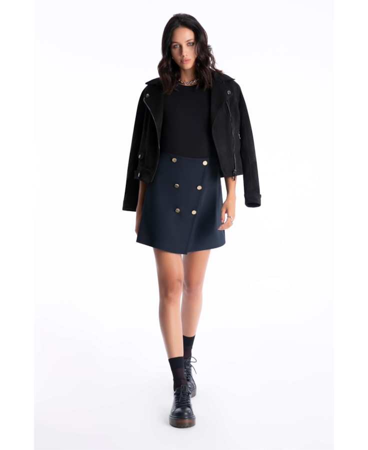 Saia Ny Twill Pleat Buttons Marinho