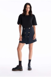 Saia Ny Twill Pleat Buttons Marinho