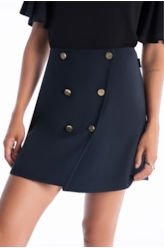 Saia Ny Twill Pleat Buttons Marinho
