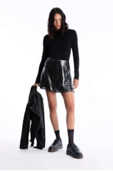 Saia Paete Stripes Gode Preto