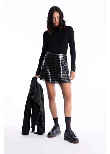 Saia Paete Stripes Gode Preto
