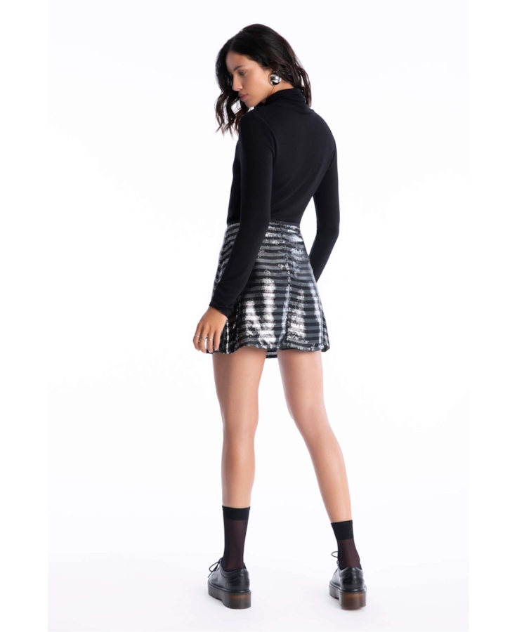 Saia Paete Stripes Gode Preto
