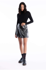 Saia Paete Stripes Gode Preto