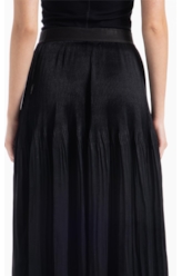 Saia Pleated Midi Preto