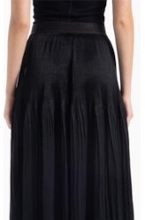 Saia Pleated Midi Preto