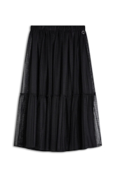 Saia Renda Bicos Lady Rock Midi Preto
