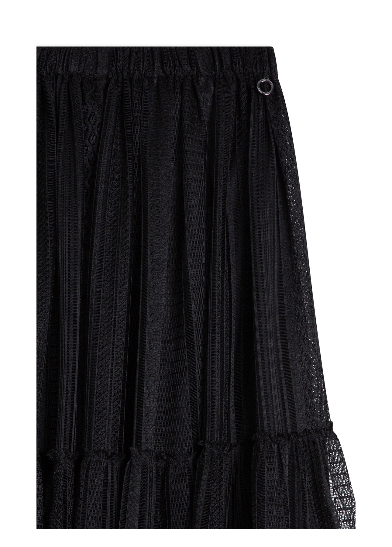 Saia Renda Bicos Lady Rock Midi Preto