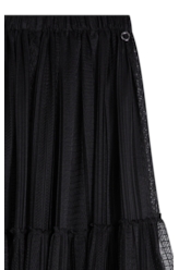 Saia Renda Bicos Lady Rock Midi Preto